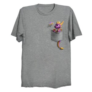 Youth T-Shirt: Purple Pyro Pocket Protector Mix Grey