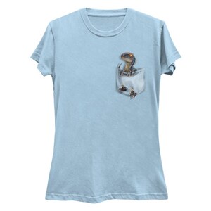 Women's Ultra Soft T-Shirt: Raptor BLUE Pocket Protector Ice Blue