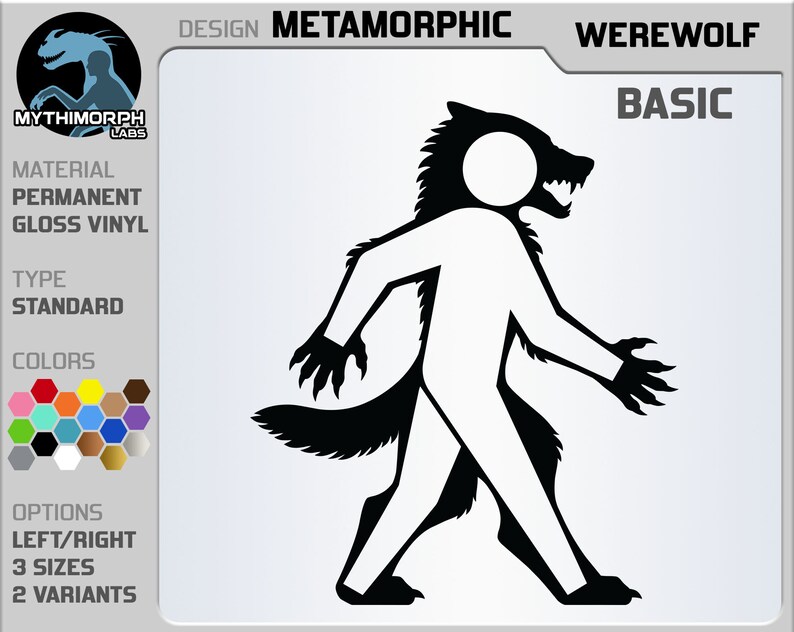 Metamorphic: Werewolf Vinyl Decal Sticker image 2