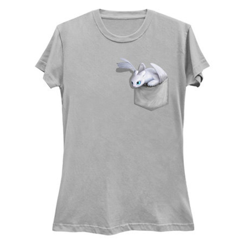 Women's Ultra Soft T-Shirt: Furious LIGHT Dragon Pocket Protector Silver