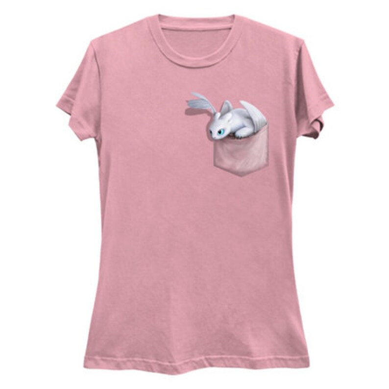 Women's Ultra Soft T-Shirt: Furious LIGHT Dragon Pocket Protector Pink