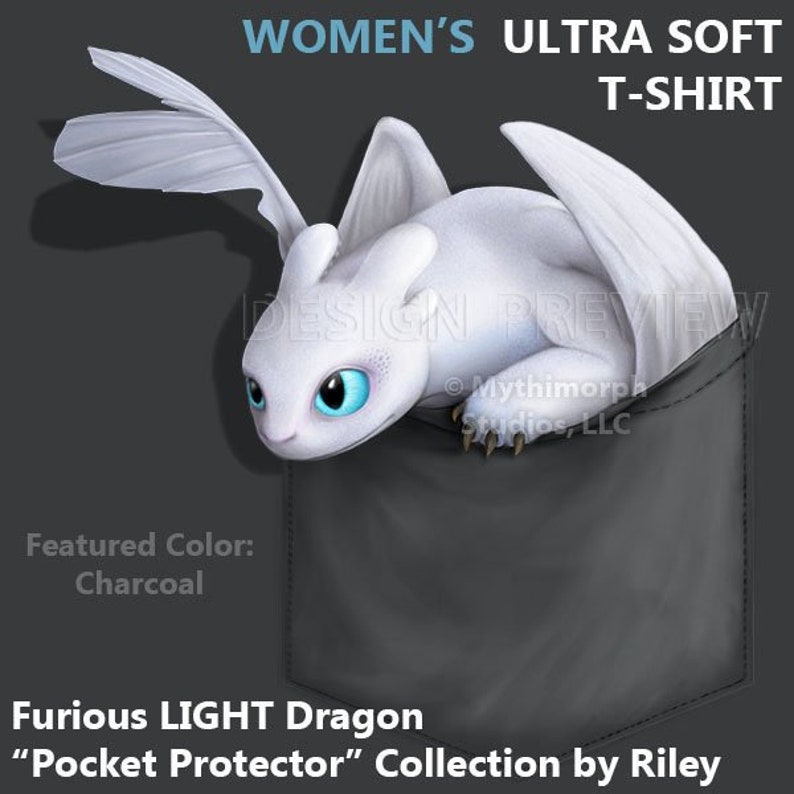 Women's Ultra Soft T-Shirt: Furious LIGHT Dragon Pocket Protector image 1