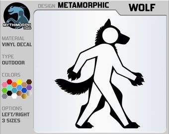 Werwolf Stalking Lycan Anthro Snarly Monster Wetterfest Aufkleber