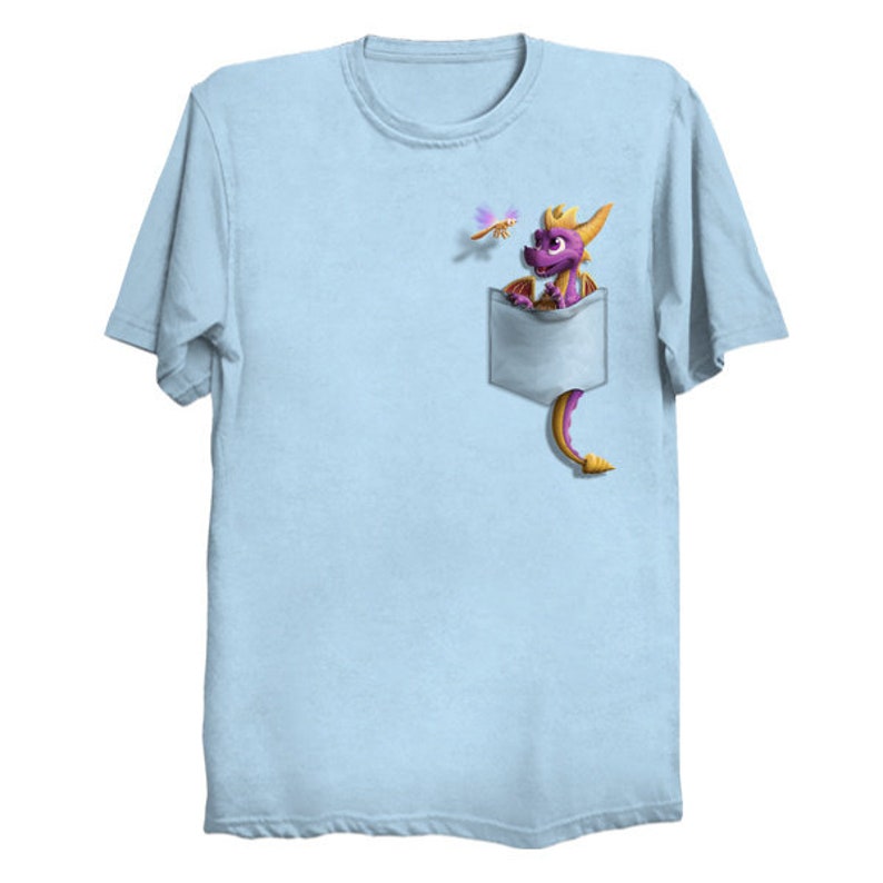 Youth T-Shirt: Purple Pyro Pocket Protector Ice Blue