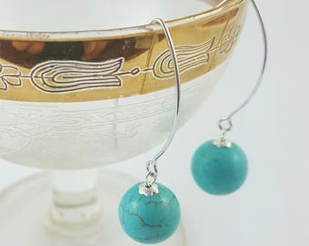 Magnesite gemstone earrings on sterling silver earhooks.