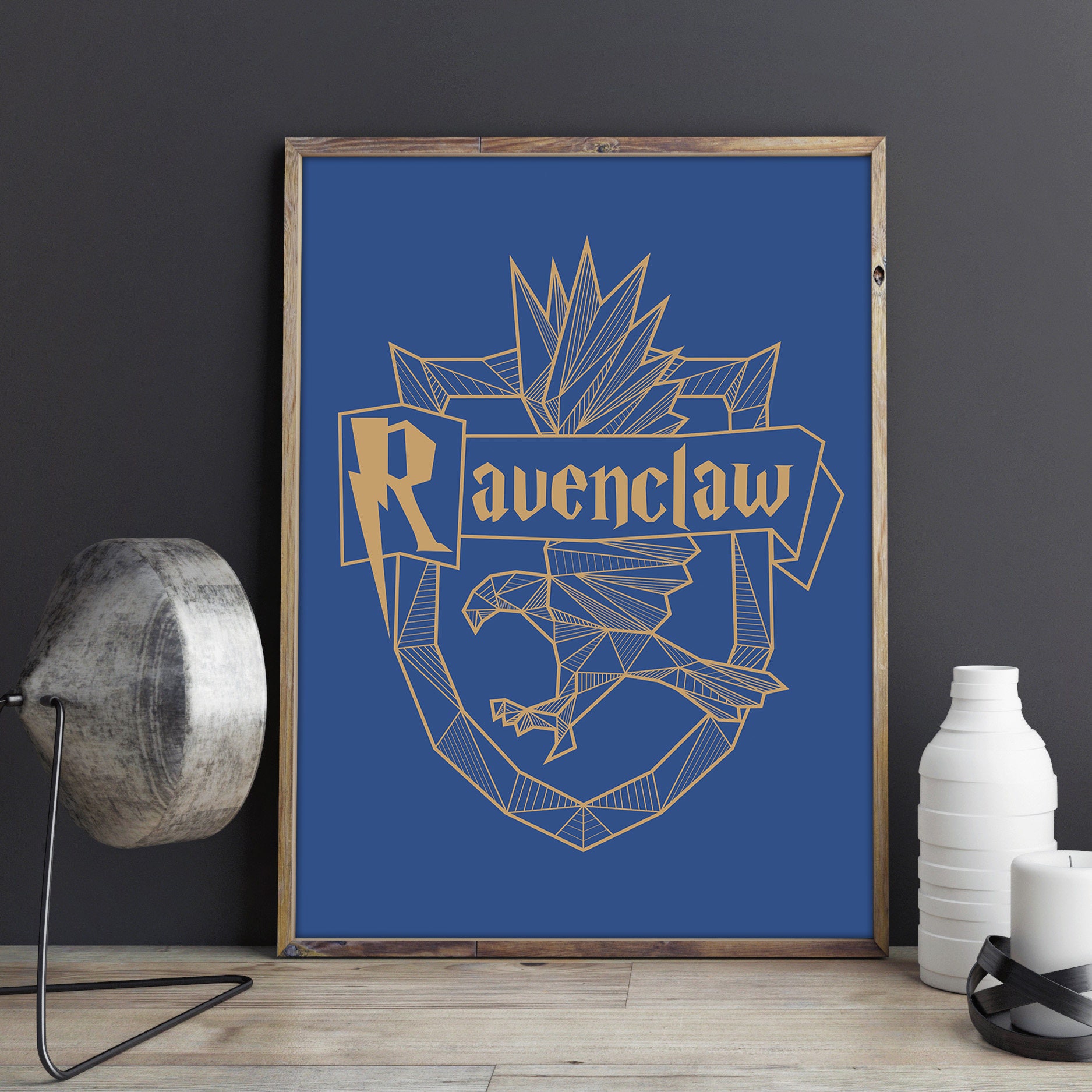 Ravenclaw Crest Poster Harry Potter Decor Hogwarts Wall Art Etsy