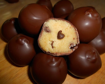 Chocolate Chip Cookie Dough Truffles, Truffles, Cookie Dough, Homemade Candy, Birthday Gift, Chocolate Truffle, Edible Gift, Showers,