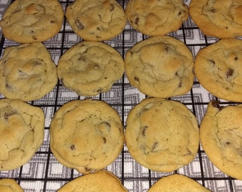 Chocolate Chip Cookies, 2 DOZEN, Homemade Cookies, Baked Goods, Holiday Cookies, Birthday Gift, Edible Gift, Thank you Gift, Dessert