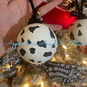 Cow print Christmas ornaments