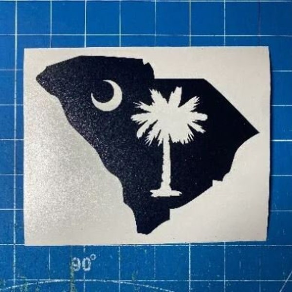 South Carolina Palmetto and Crescent Moon Vinyl Decal