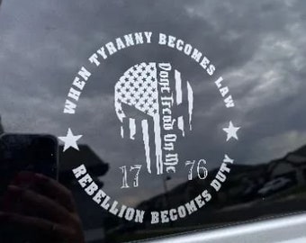 Punisher Flag Don't Tread/Tyranny Patriotic Vinyl Decal