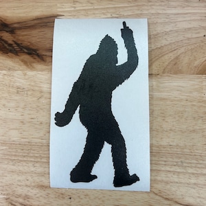 Bigfoot Sasquatch Middle Finger Set of 2 Vinyl Decals