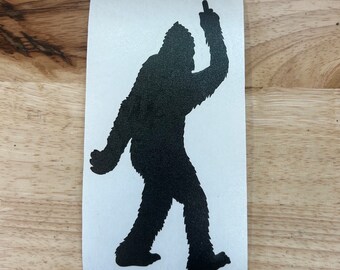Big Foot Middle Finger Vinyl Decal - Funny Flip Off Sticker For Car Window Or Bumper