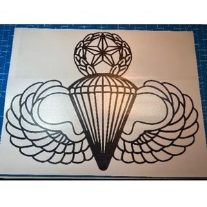 Master Parachutist Qualification Badge Airborne Jump Wings Vinyl Decal