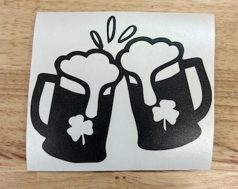 Saint Patty's Day Guinness Glasses Vinyl Decal