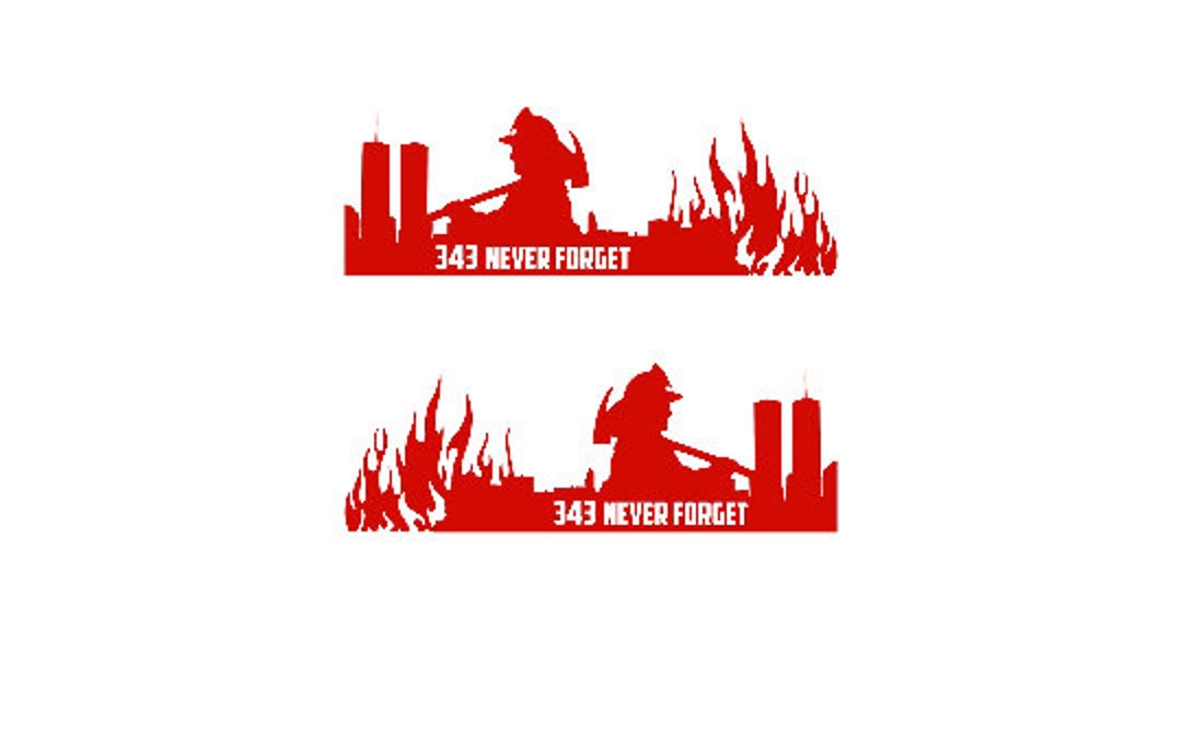 9/11 Firefighter Set of Two Vinyl Decal - Etsy