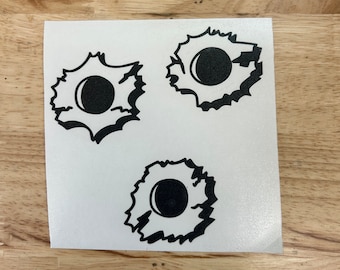 Set Of BULLET HOLE Car Stickers Rapid Fire Decal Gun Holes POPULAR - Foto 2