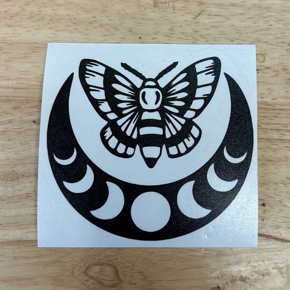 Moon Phase Moth Vinyl Decal - Etsy