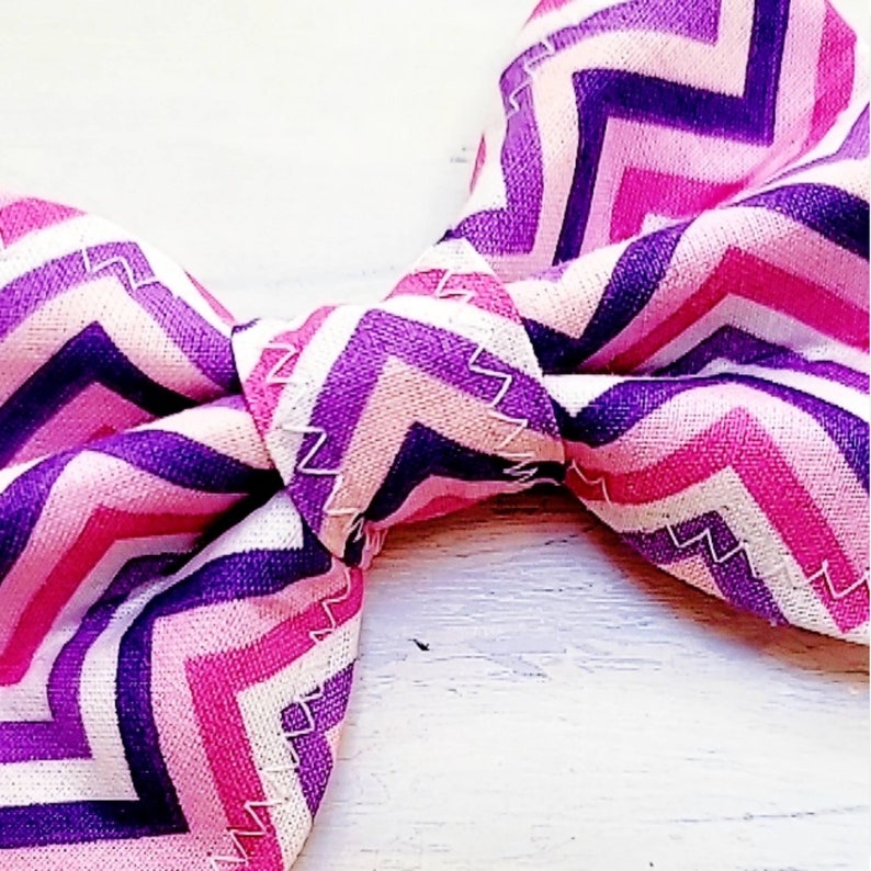 PINK & PURPLE ZIGZAG bowtie image 3