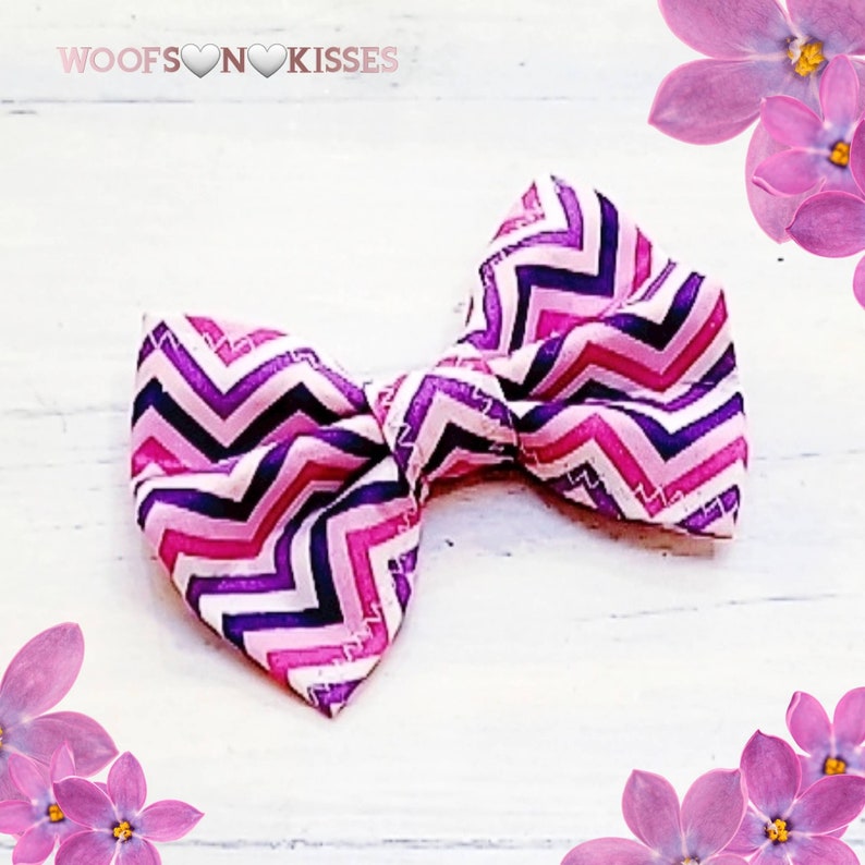 PINK & PURPLE ZIGZAG bowtie image 1