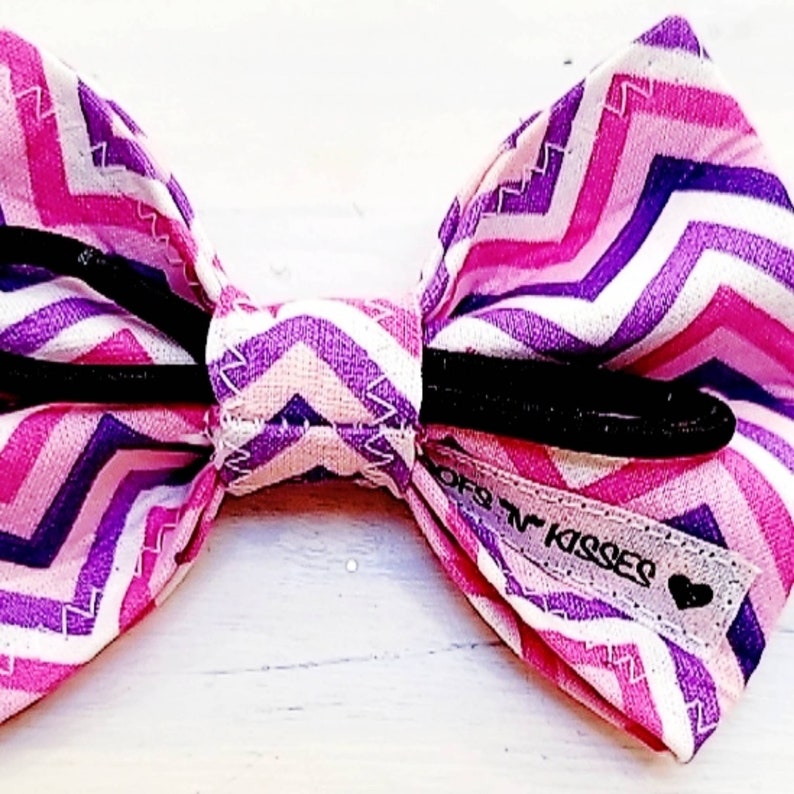 PINK & PURPLE ZIGZAG bowtie image 4