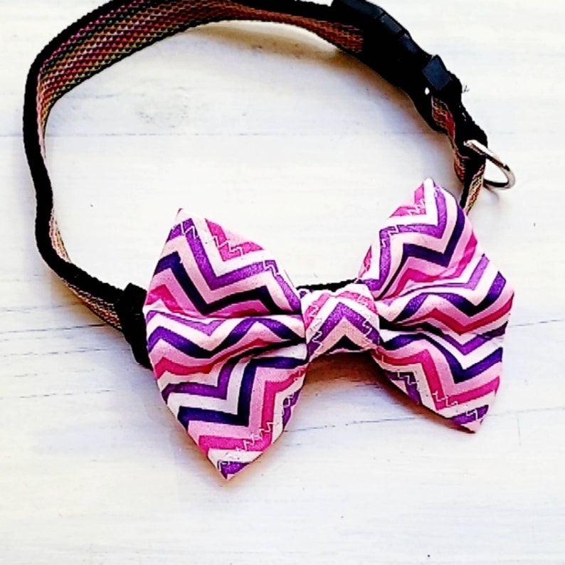 PINK & PURPLE ZIGZAG bowtie image 2