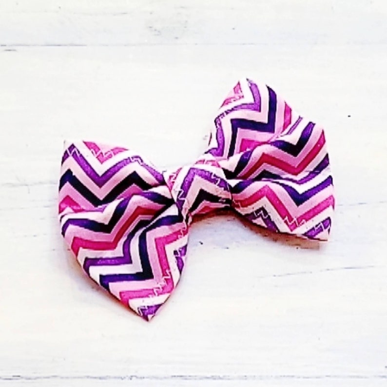 PINK & PURPLE ZIGZAG bowtie image 5