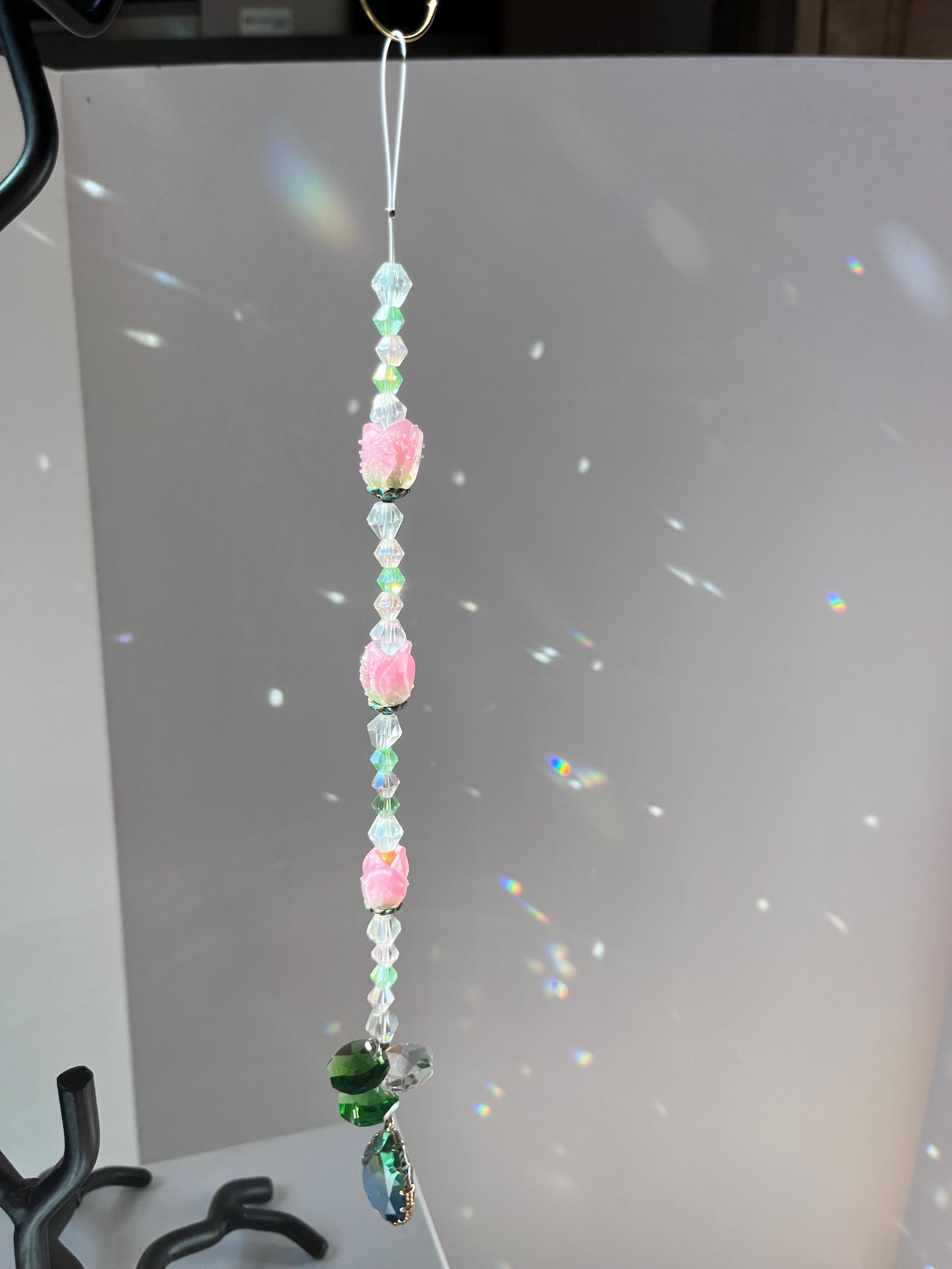 pink rosebud suncatcher