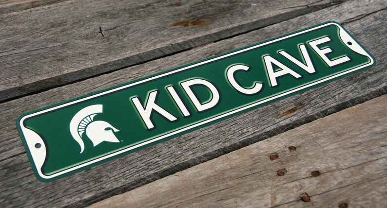 Michigan State Spartans Kid Cave Metal Sign Wall Art Bedroom Image 0