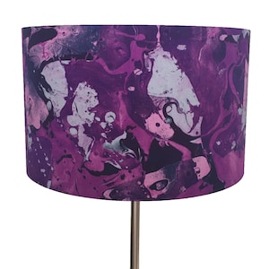Purple Marbling Lampshade, Marble Effect, Marbled, Abstract, Deep Purple, Violet, Interiors, Interior Decor, Homewares, Colour, Colour, Silk