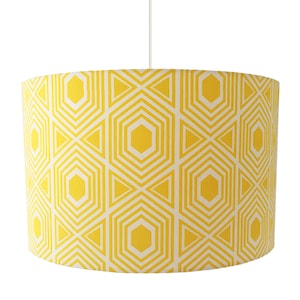 Yellow Geometric Lampshade, Contemporary, Modern, Living Room Decor, Floor Lamp, Table Lamp, Ceiling Pendant, Ceiling Light, Lampshades