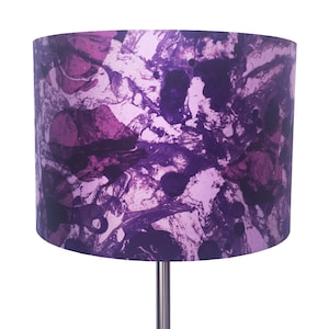 Violet, Purple Marble Effect Lampshade, Marbled, Abstract, Deep Purple, Interiors, Interior Decor, Homewares, Colour, Colour, Silk, Marbling