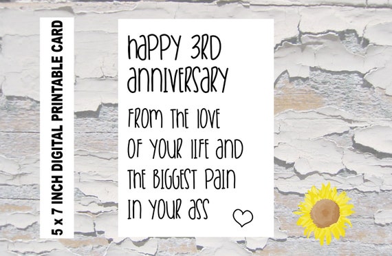 7th Anniversary Card for Him or Her 7th Anniversary Card for Him or Her