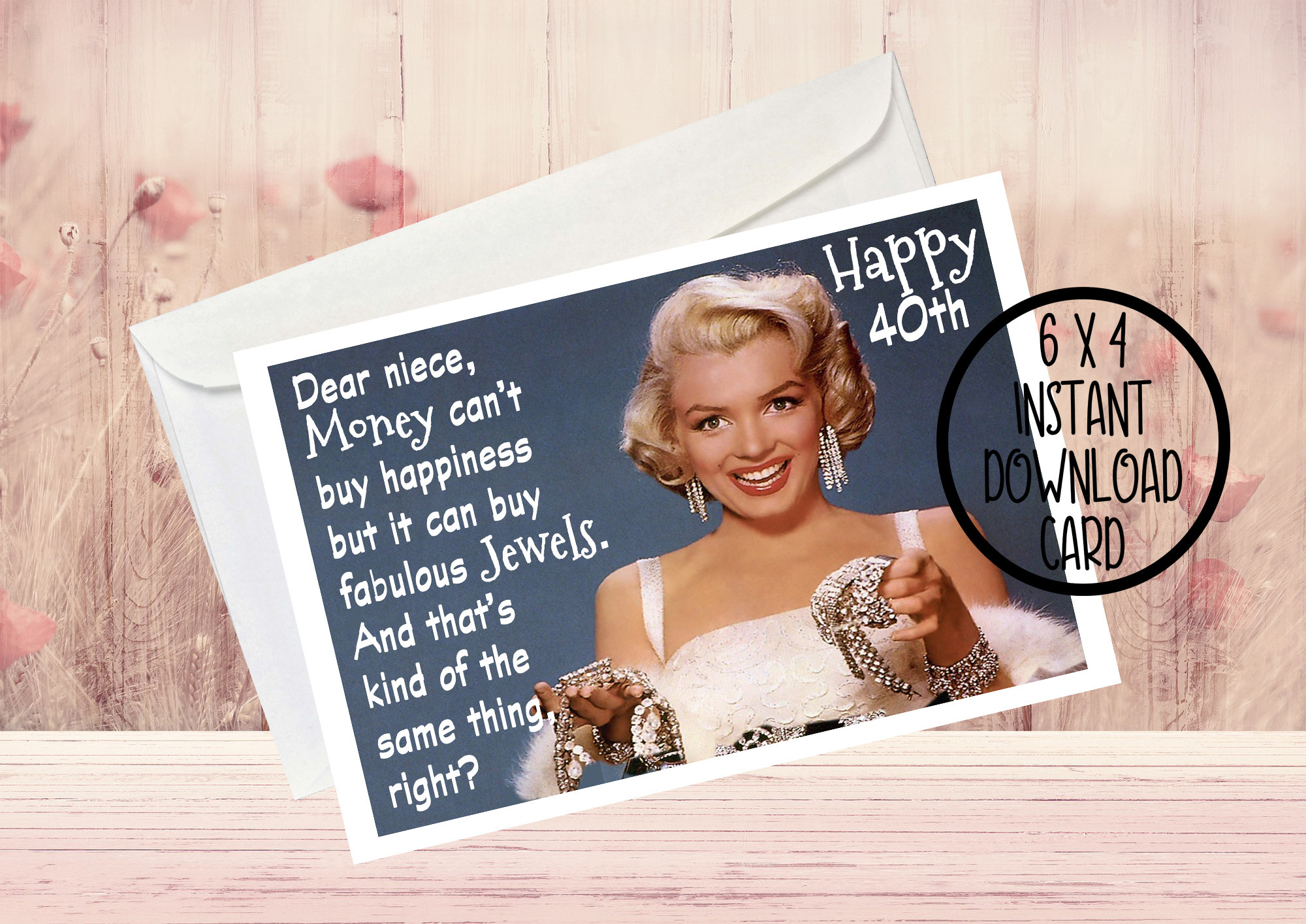 40th Birthday Card For Niece 40th Birthday For Niece 40th Etsy