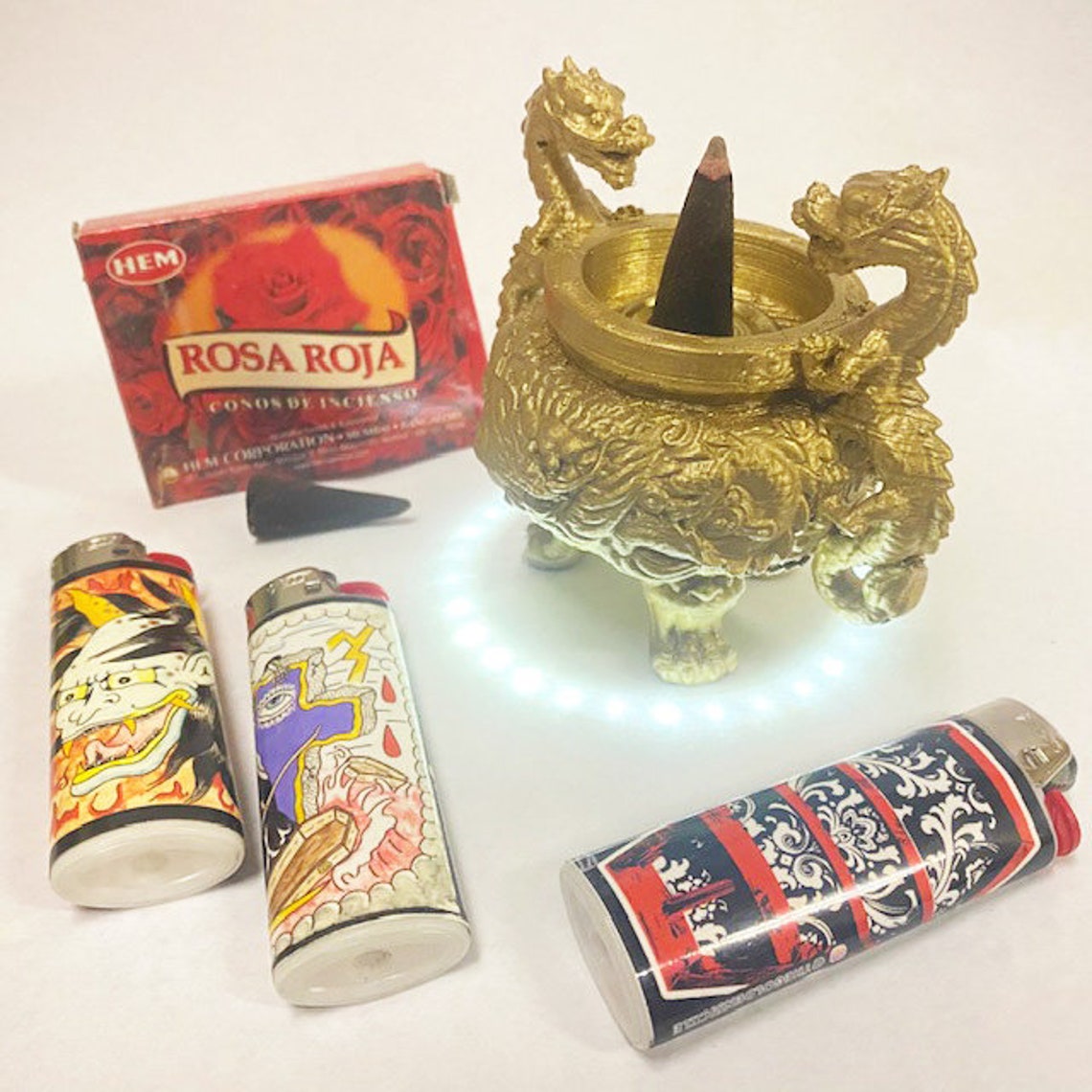 3D Printed Gold Dragon Incense Burner With Limited the Golden Etsy