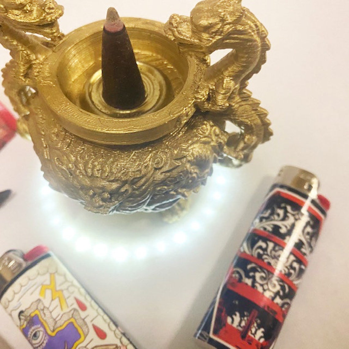 3D Printed Gold Dragon Incense Burner With Limited the Golden Etsy