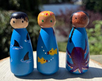 Ocean Themed Peg Doll Set