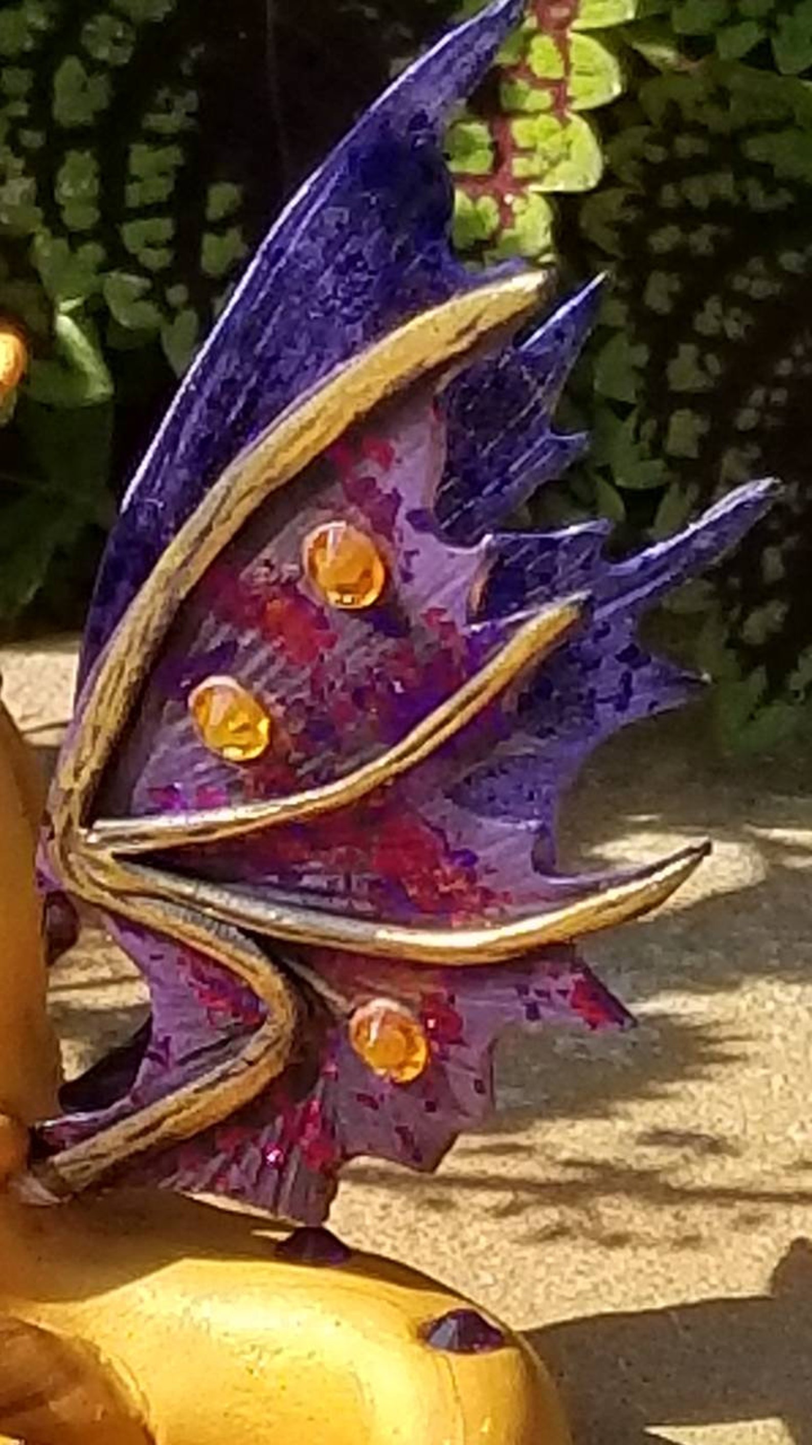 Dragon d'or statue, sculpture, argile polymère, cadeau unique