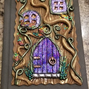 Fairy Door Cover journal, spellbook, memory book, travel book, photo album, diary, sketchbook, notebook, personalized, unique, gift image 1