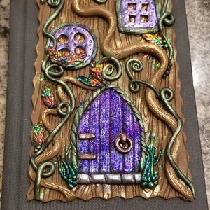 Fairy Door Cover journal, spellbook, memory book, travel book, photo album, diary, sketchbook, notebook, personalized, unique, gift image 1