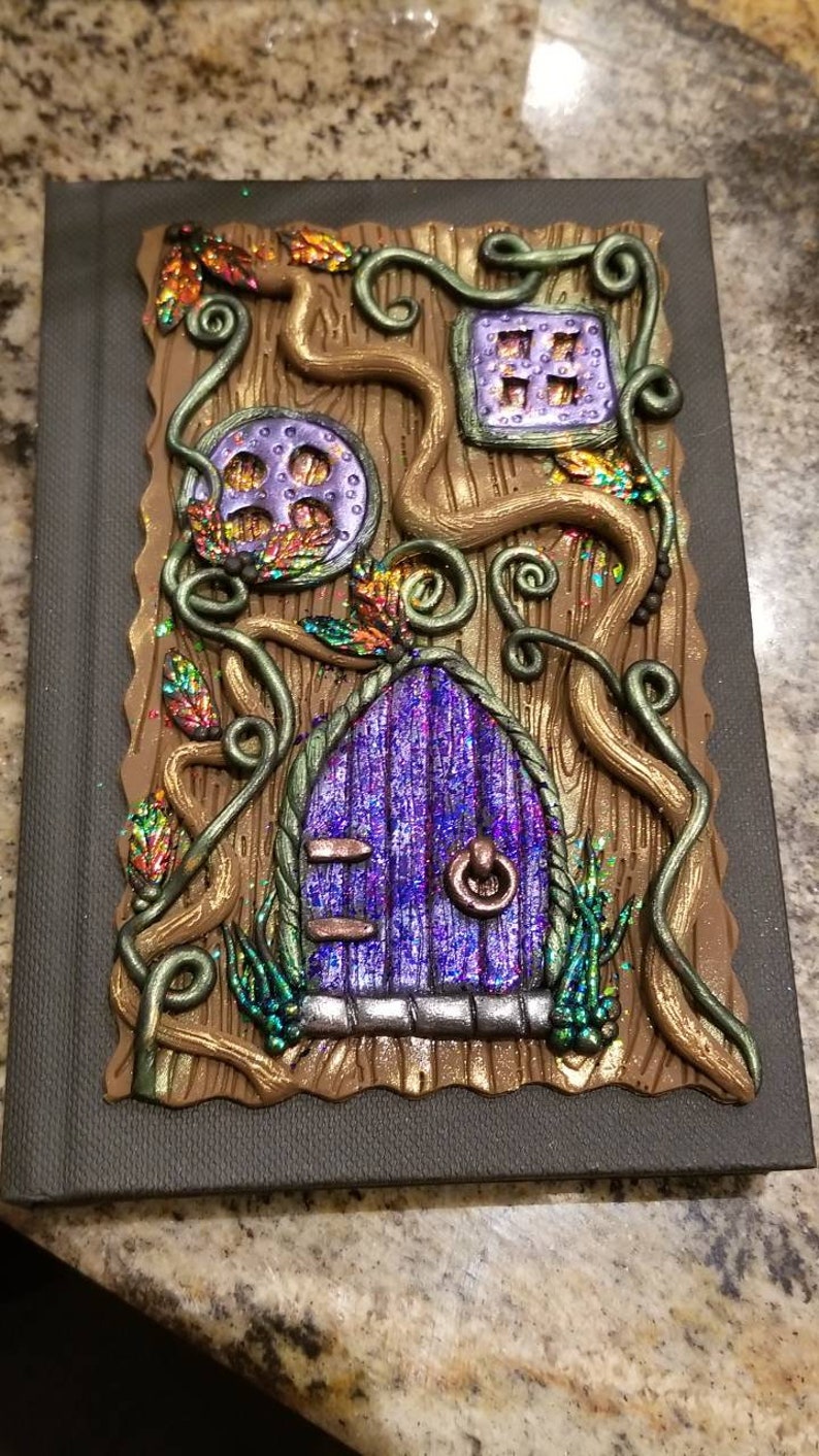Fairy Door Cover journal, spellbook, memory book, travel book, photo album, diary, sketchbook, notebook, personalized, unique, gift image 1