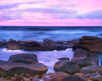 Evening Tide A6 Greetings Card, Hopeman, Scotland