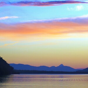 Cartão De Felicitações Patagonia Mountain Sunset Sobre O Mar Foto A6