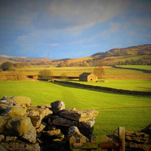 Afternoon Sun A6 Greetings Card, Yorkshire Dales