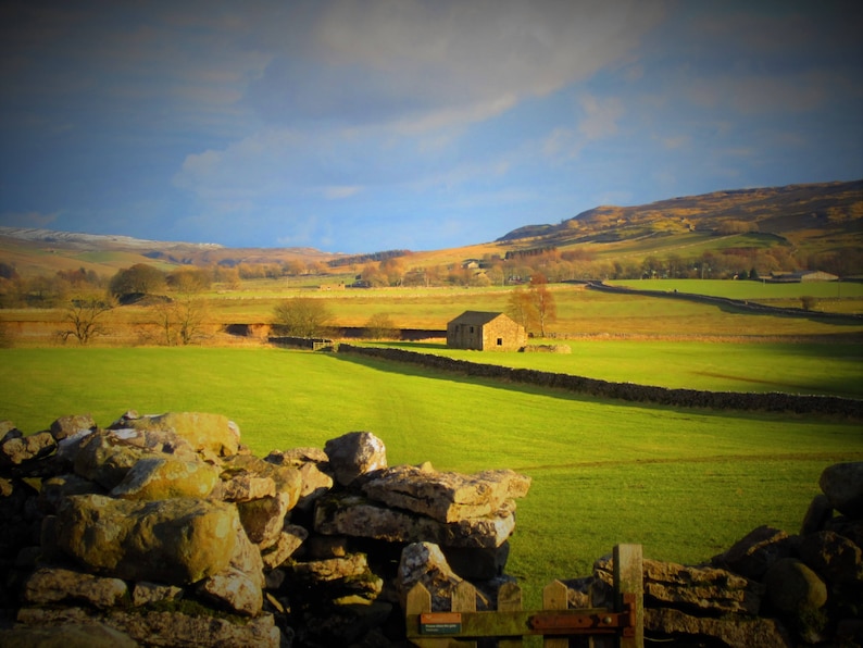 Afternoon Sun A6 Greetings Card, Yorkshire Dales image 1