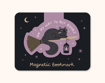 Witch Cat Magnetic Bookmark