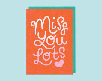 Miss You Karte | Süße Liebeskarte A6, Miss You Lots
