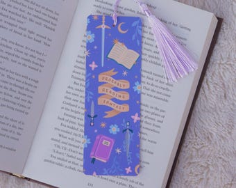 Probably Reading Fantasy Bookmark with tassel, Romantasy Reader Bookmark Gift