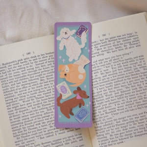 Dog Bookmark: Hand-Illustrated Reading Pups, Water-Resistant