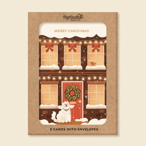 Cozy House Christmas Card Pack - 6 Luxury Christmas Cards | Pack of 6x Festive Greetings Bundle